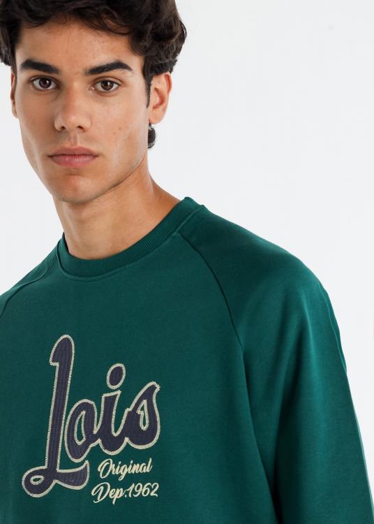 Lois Jeans Sweat-shirt Col Rond Logo Vintage