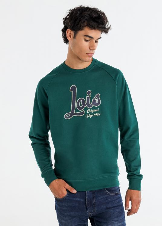 Lois Jeans Sweat-shirt Col Rond Logo Vintage