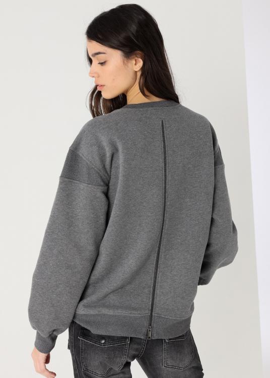 Lois Jeans Sweat-shirt Col Rond Zippé Au Dos