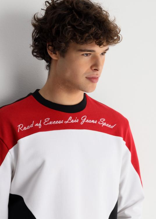 Lois Jeans Sweat-shirt Tri-couleur Col Rond