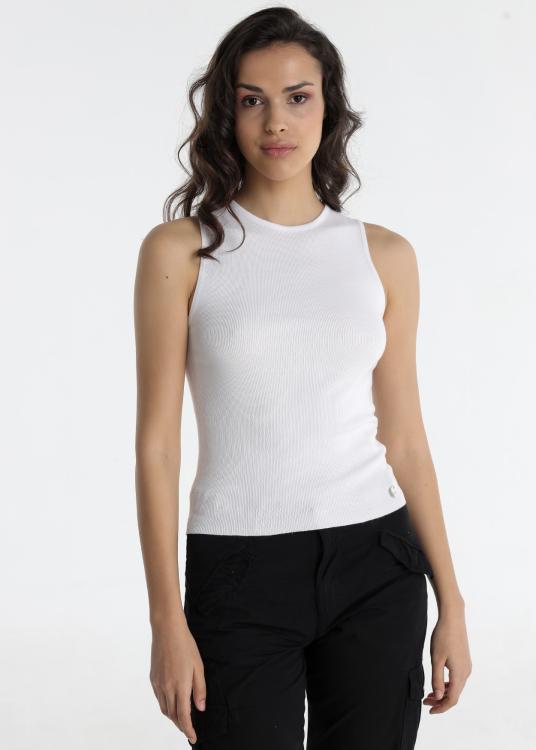 Lois Jeans T-shirt - Maille Chevrons Sans Manches