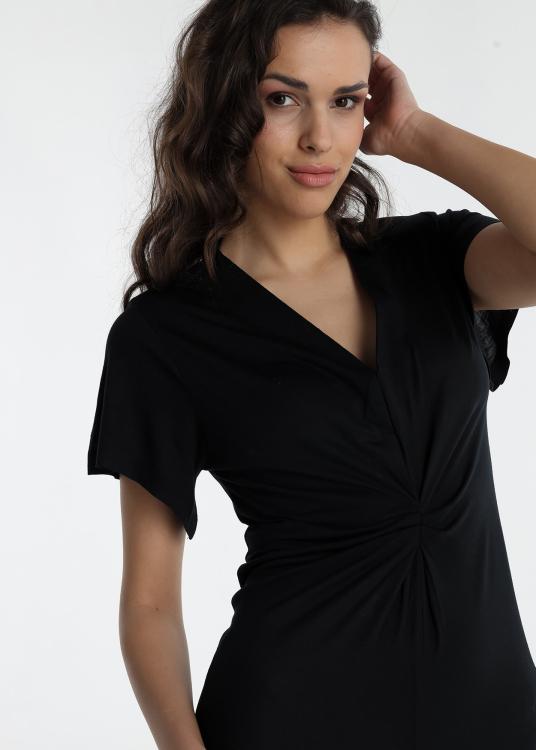 Lois Jeans Mini Robe - Détail Manches Courtes Sur Le Décolleté