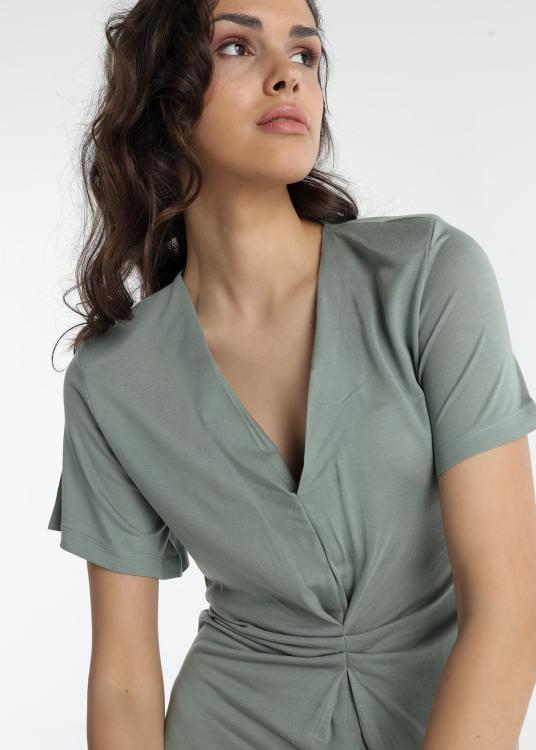 Lois Jeans Mini Robe - Détail Manches Courtes Sur Le Décolleté