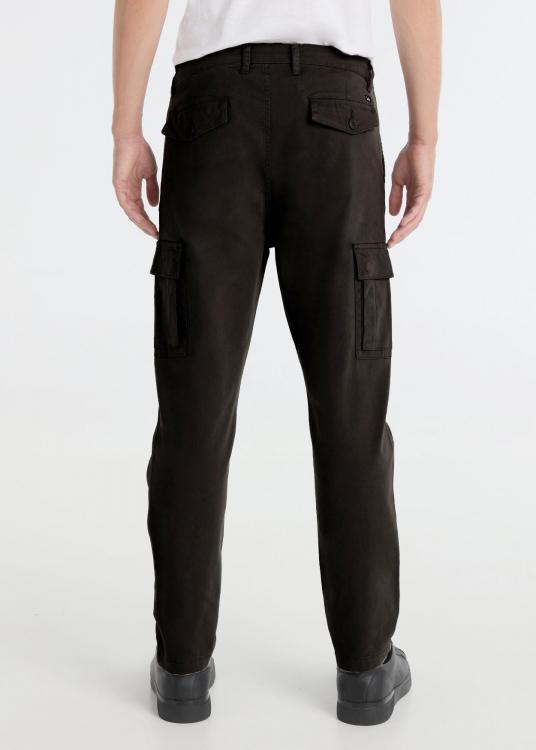 Lois Jeans Pantalon Cargo Tissu Sergé élastique Coupe Droite Taille Moyenne