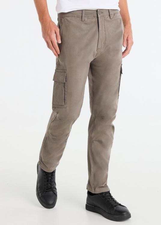 lois jeans Pantalon Cargo Tissu Sergé élastique Coupe Droite Taille Moyenne