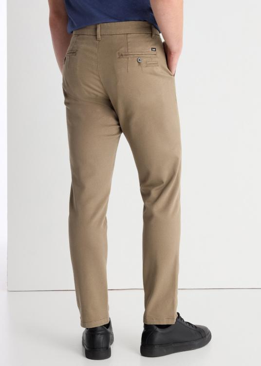 Lois Jeans Pantalon Chino Texturé à Pois Coupe Droite Taille Moyenne