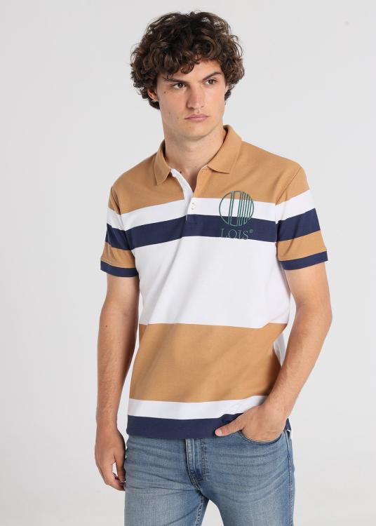 Lois Jeans Polo à Rayures Colorées - Manche Courte Avec Logo