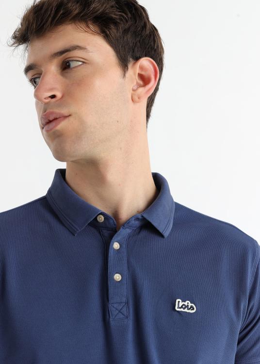 Lois Jeans Polo Basique Manche Courte Logo Brodé Patch