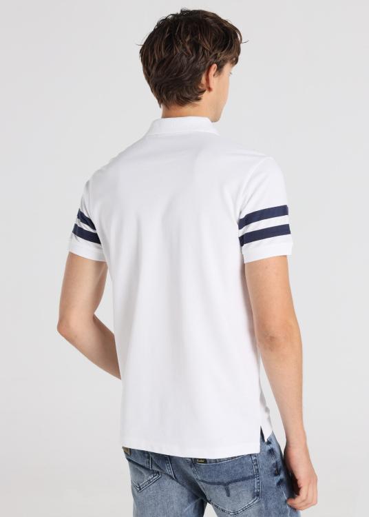 Lois Jeans Polo Bicolore - Broderie Poitrine Avec Manches Courtes