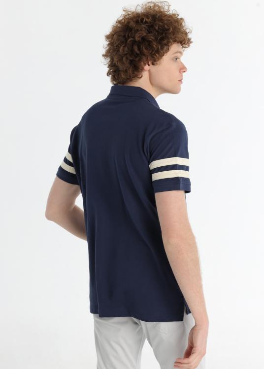 lois jeans Polo bicolore - Broderie poitrine avec manches courtes