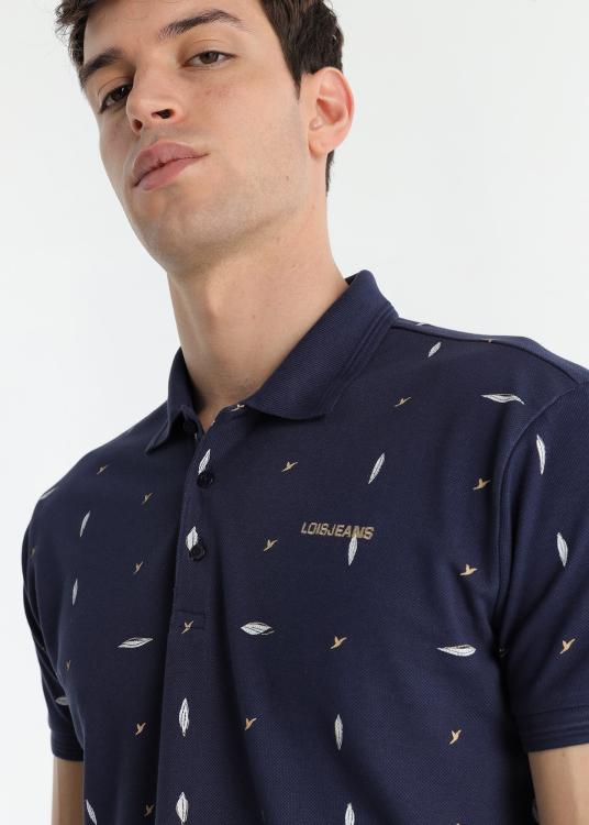 Lois Jeans Polo Imprimé - Manches Courtes Mini Col Gaufré