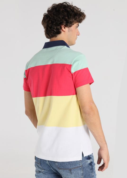 Lois Jeans Polo - Rayures Colorées Avec Logo à Manches Courtes