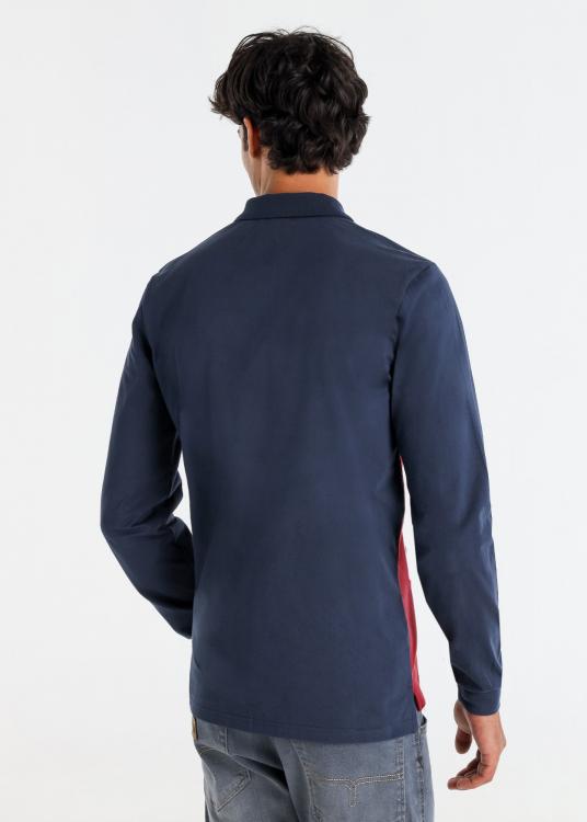 Lois Jeans Polo Tri-couleur Manches Longues Avec Patch Logo