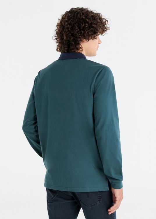 Lois Jeans Polo Tri-couleur Manches Longues Avec Patch Logo