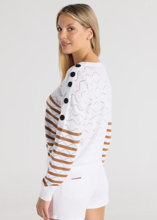 Lois Jeans Pull - Col Rond Avec Boutons Détail Non Cousus Sur Les épaules