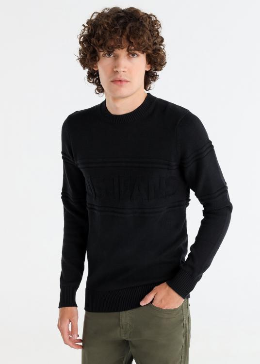 lois jeans Pull Col rond graphique maille au revers
