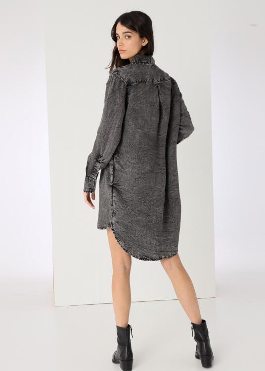 Lois Jeans Robe Courte-manches Longues Poches Latérales