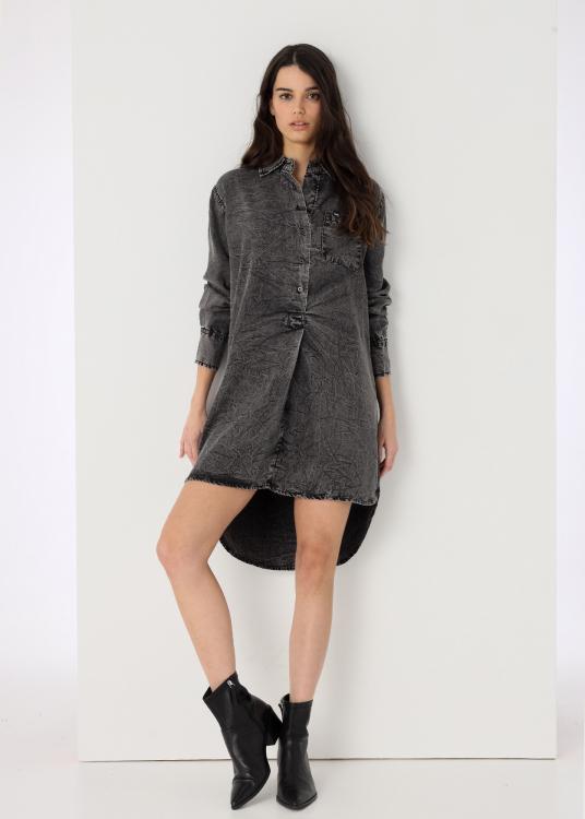 lois jeans Robe courte-manches longues poches latérales