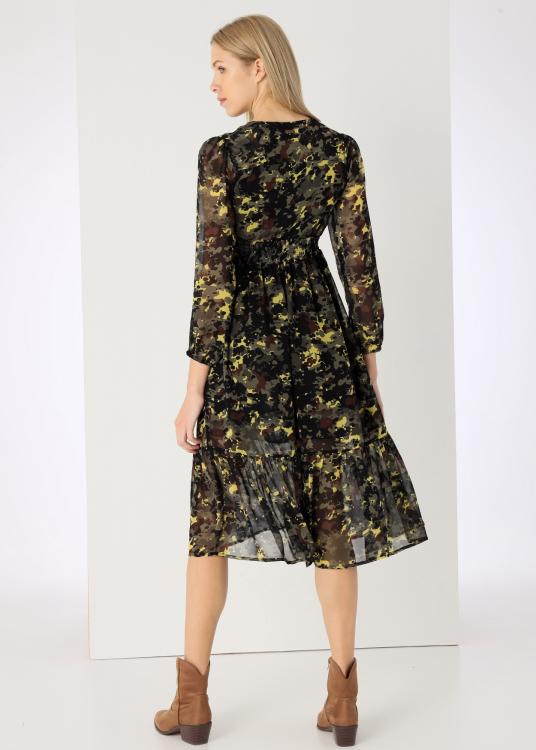 Lois Jeans Robe Longue Imprimé Allover Camouflage Manches Longues
