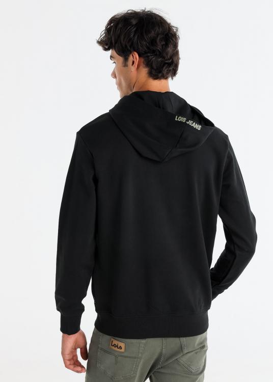 Lois Jeans Sweat à Capuche Avec Boutons-pression Poche Kangourou Brodé 1962