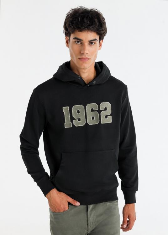 Lois Jeans Sweat à Capuche Avec Boutons-pression Poche Kangourou Brodé 1962