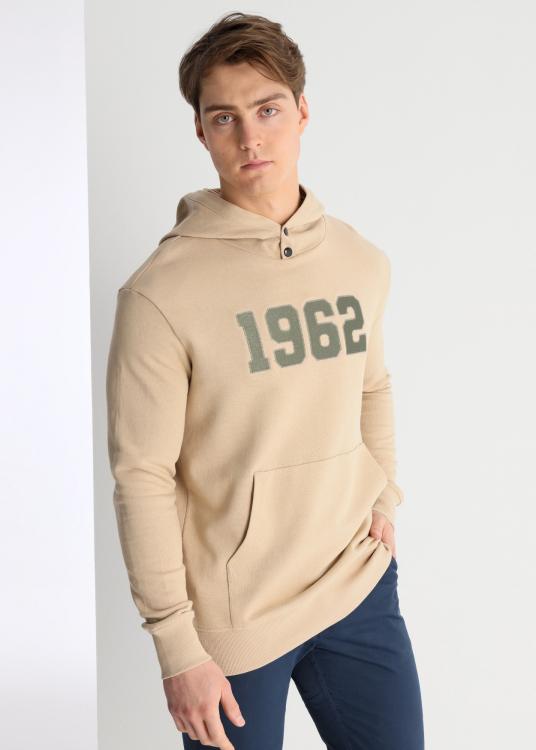 Lois Jeans Sweat à Capuche Avec Boutons-pression Poche Kangourou Brodé 1962