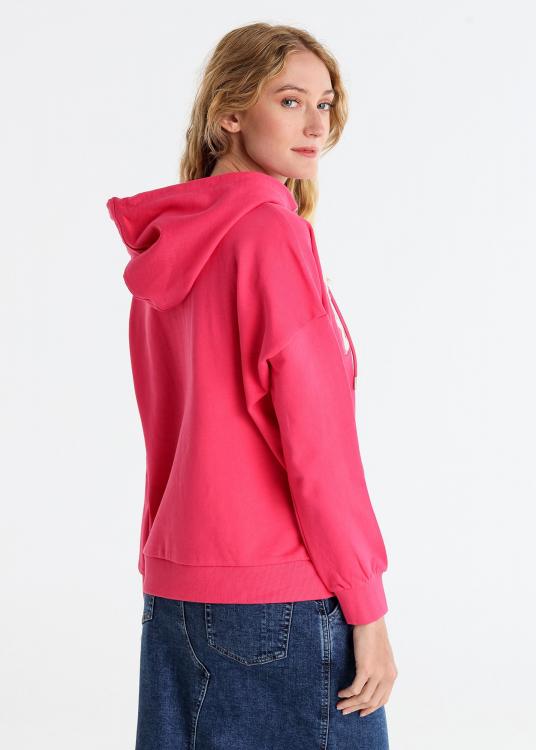 Lois Jeans Sweat à Capuche Poche Kangouroo Brodé Avec Paillettes