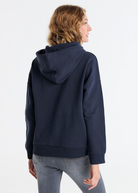 Lois Jeans Sweat à Capuche Poche Kangouroo Brodé Avec Paillettes