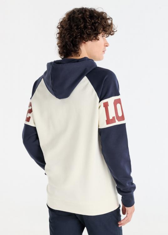 Lois Jeans Sweat-shirt Bi-couleur Manche Raglan Poche Kangourou