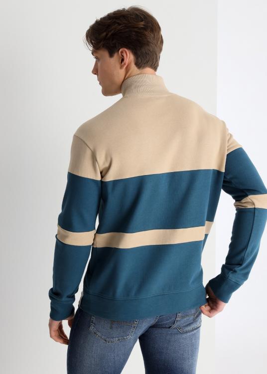 Lois Jeans Sweat-shirt Bi Couleur Semi-montant Zippé