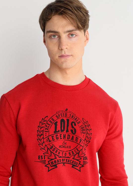 Lois Jeans Sweat-shirt Col Rond Graphique Heraldique