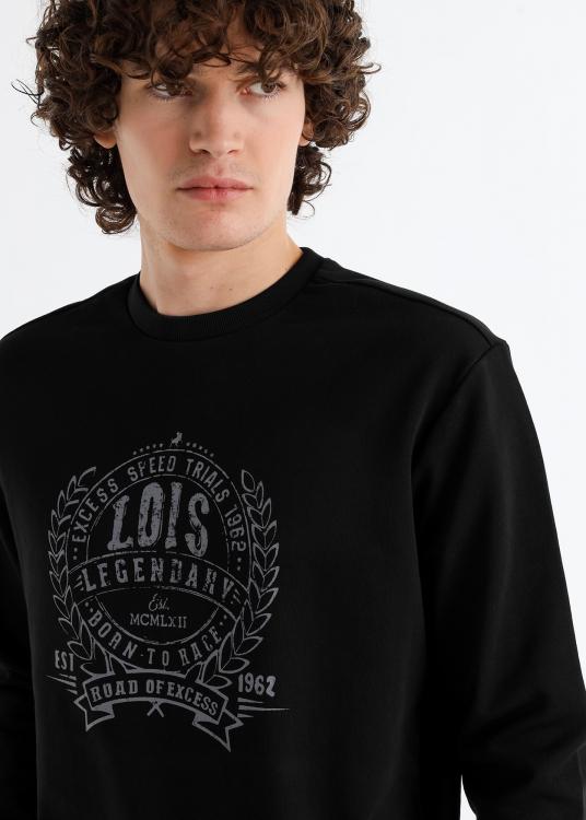 Lois Jeans Sweat-shirt Col Rond Graphique Heraldique