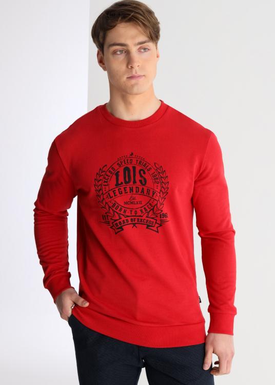 Lois Jeans Sweat-shirt Col Rond Graphique Heraldique