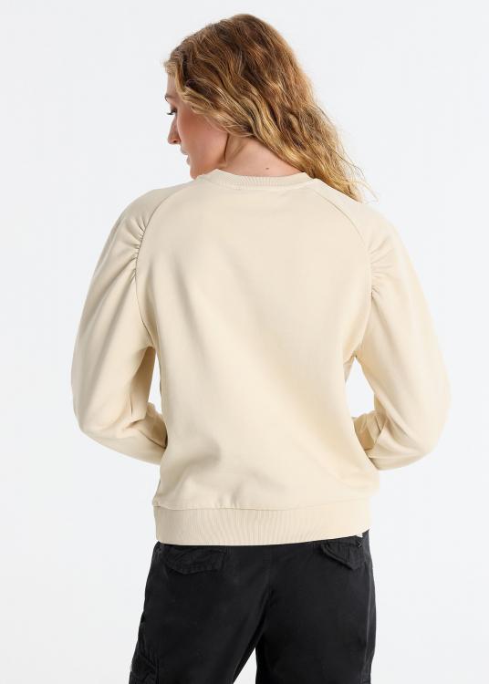 Lois Jeans Sweat-shirt Col Rond Manche Raglan Brodé Chenille Lois