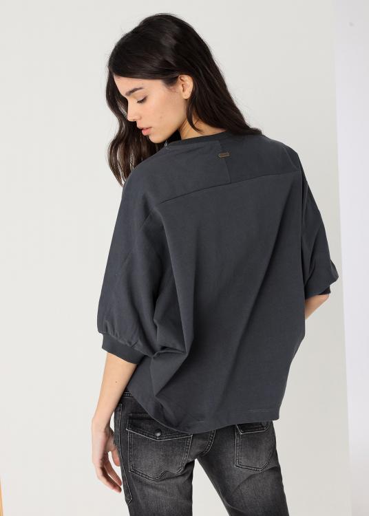 Lois Jeans Sweat-shirt Col Rond Manches Chauve-souris Brodé Lois