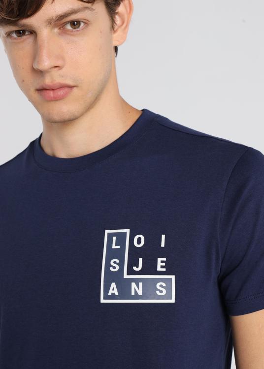 Lois Jeans T-shirt à Manches Courtes - Graphique De Recherche De Mots Sur La Poitrine