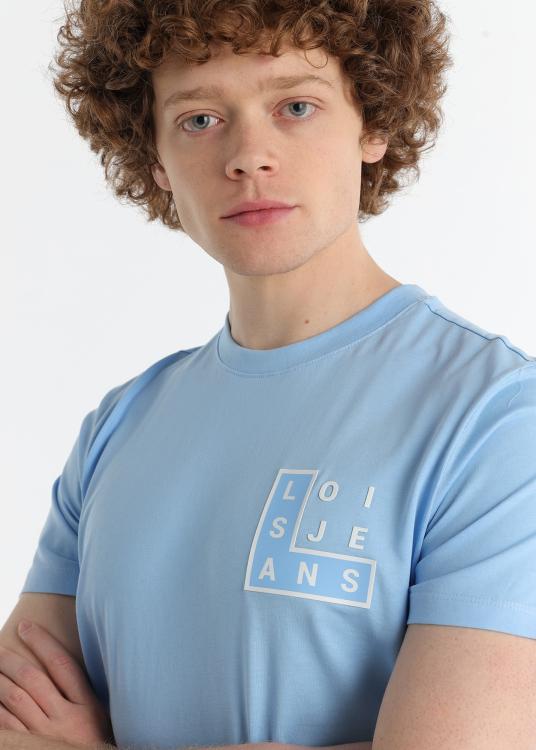 Lois Jeans T-shirt à Manches Courtes - Graphique De Recherche De Mots Sur La Poitrine