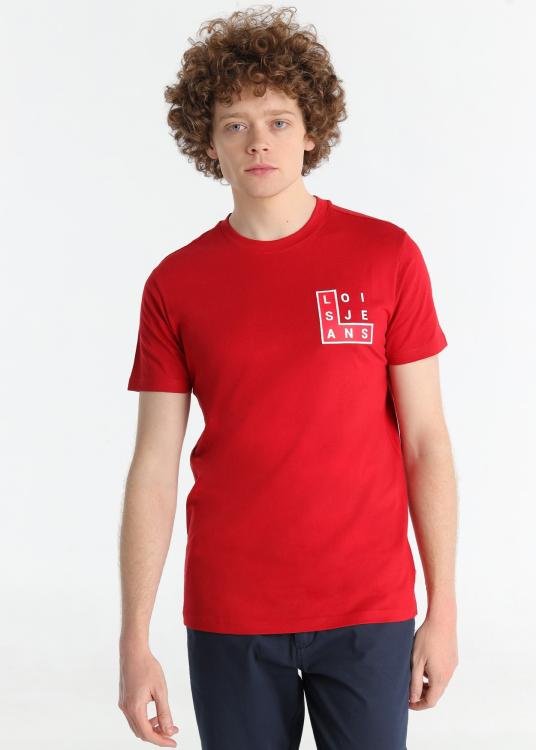 Lois Jeans T-shirt à Manches Courtes - Graphique De Recherche De Mots Sur La Poitrine