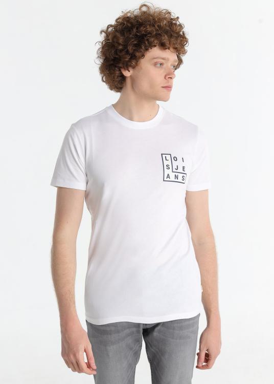 Lois Jeans T-shirt à Manches Courtes - Graphique De Recherche De Mots Sur La Poitrine