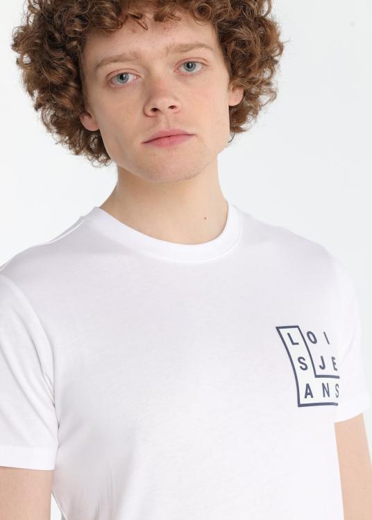 Lois Jeans T-shirt à Manches Courtes - Graphique De Recherche De Mots Sur La Poitrine