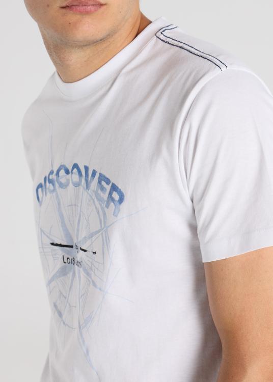 Lois Jeans T-shirt à Manches Courtes - Graphique Discover Sur La Poitrine