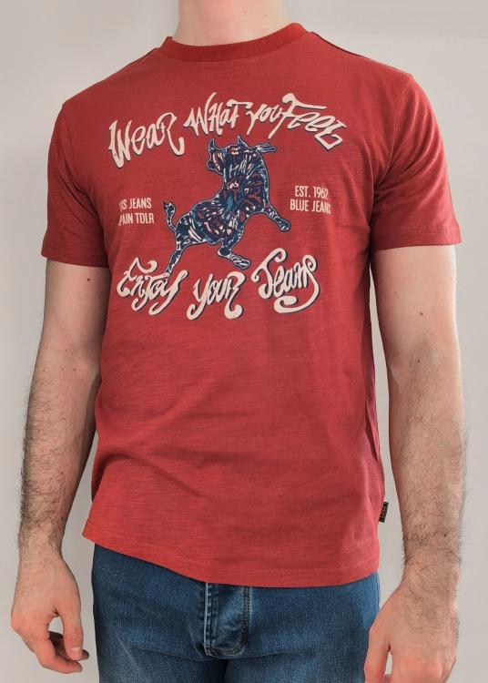 lois jeans T-shirt à manches courtes - Graphique vieilli sur la poitrine