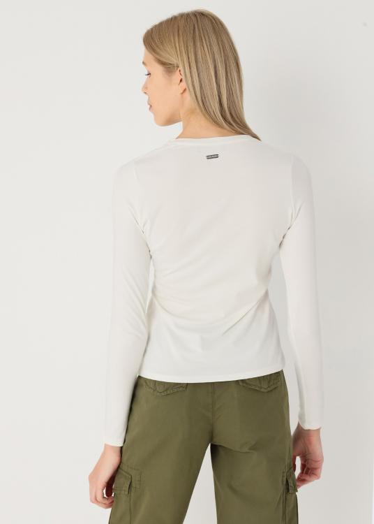 Lois Jeans T-shirt Ajusté Manches Longues LoisJeans Graphique Imprimé & Strass