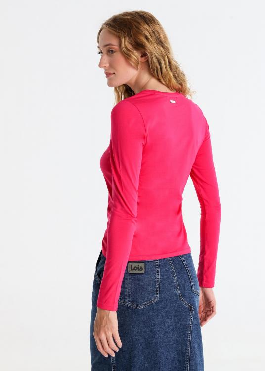 Lois Jeans T-shirt Ajusté Manches Longues LoisJeans Graphique Imprimé & Strass