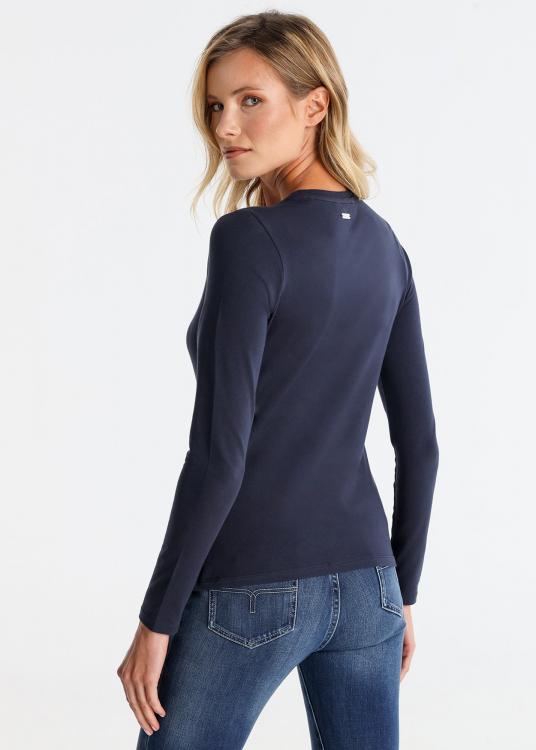 Lois Jeans T-shirt Ajusté Manches Longues LoisJeans Graphique Imprimé & Strass