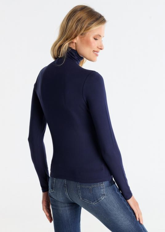 Lois Jeans T-shirt Ajusté Manches Longues Semi-montant Froncé