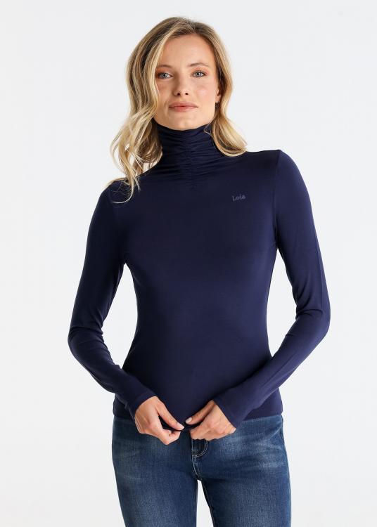 lois jeans T-shirt ajusté manches longues Semi-montant froncé