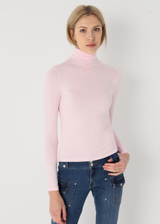 lois jeans T-shirt ajusté manches longues Semi-montant froncé