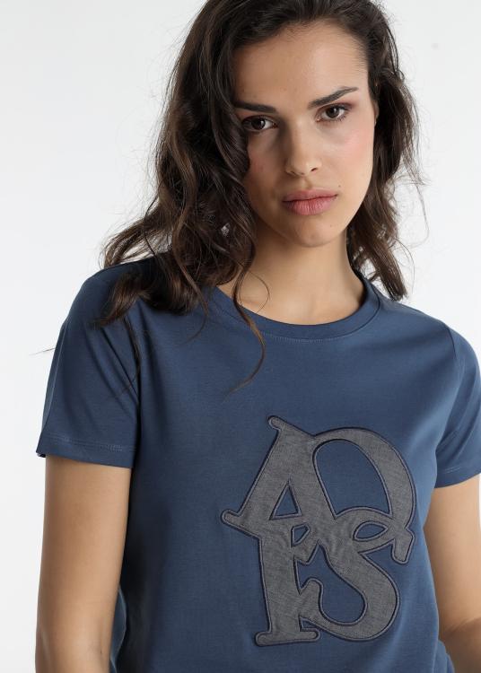 Lois Jeans T-shirt - Application Logo En Denim à Manches Courtes