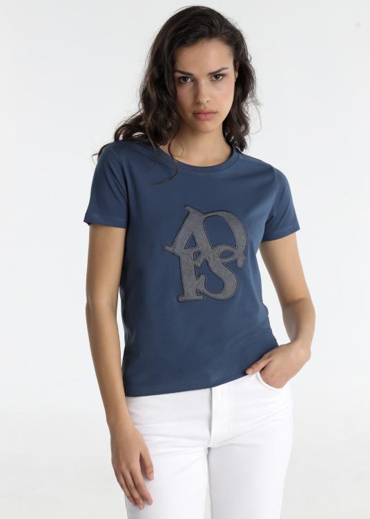 Lois Jeans T-shirt - Application Logo En Denim à Manches Courtes